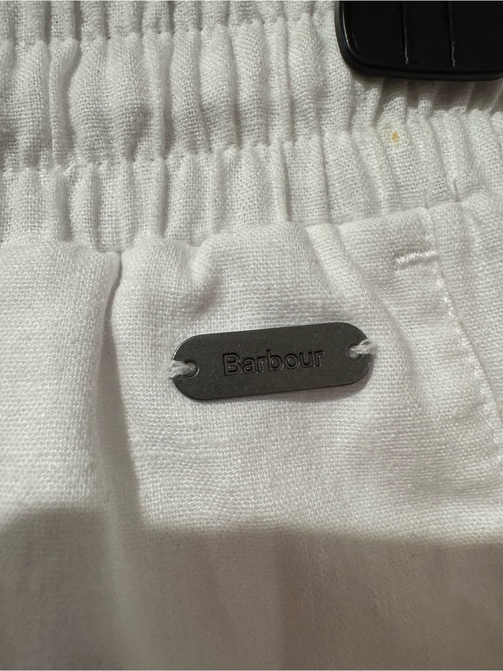 Barbour White High-Waist Drawstring Elsden Shorts - Picture 4 of 7